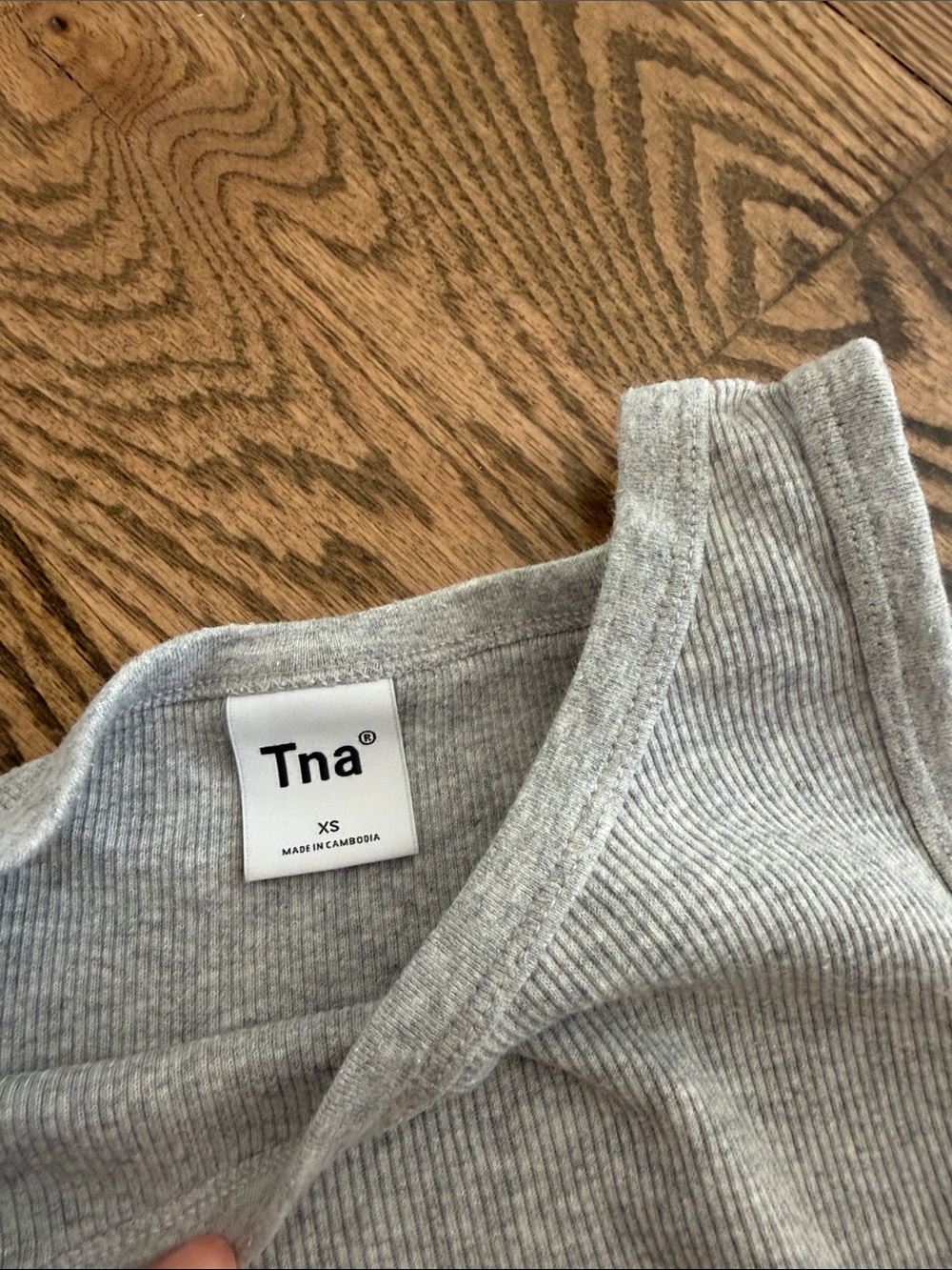 TNA Ribbed Cropped Tank - Heather Gray - Picture 2 of 2